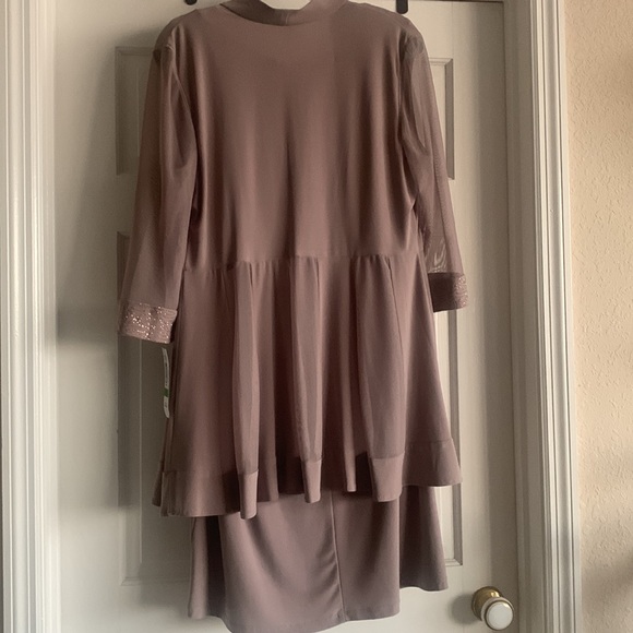 NWT R&M Richards Dress L Taupe - Picture 9 of 10